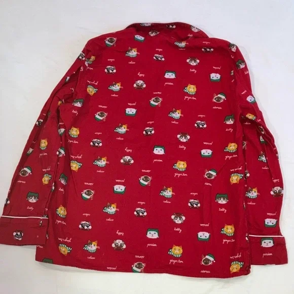Lands' End festive cats women's XS (size 2-4) Pajama Top / Playful cats - Picture 8 of 16
